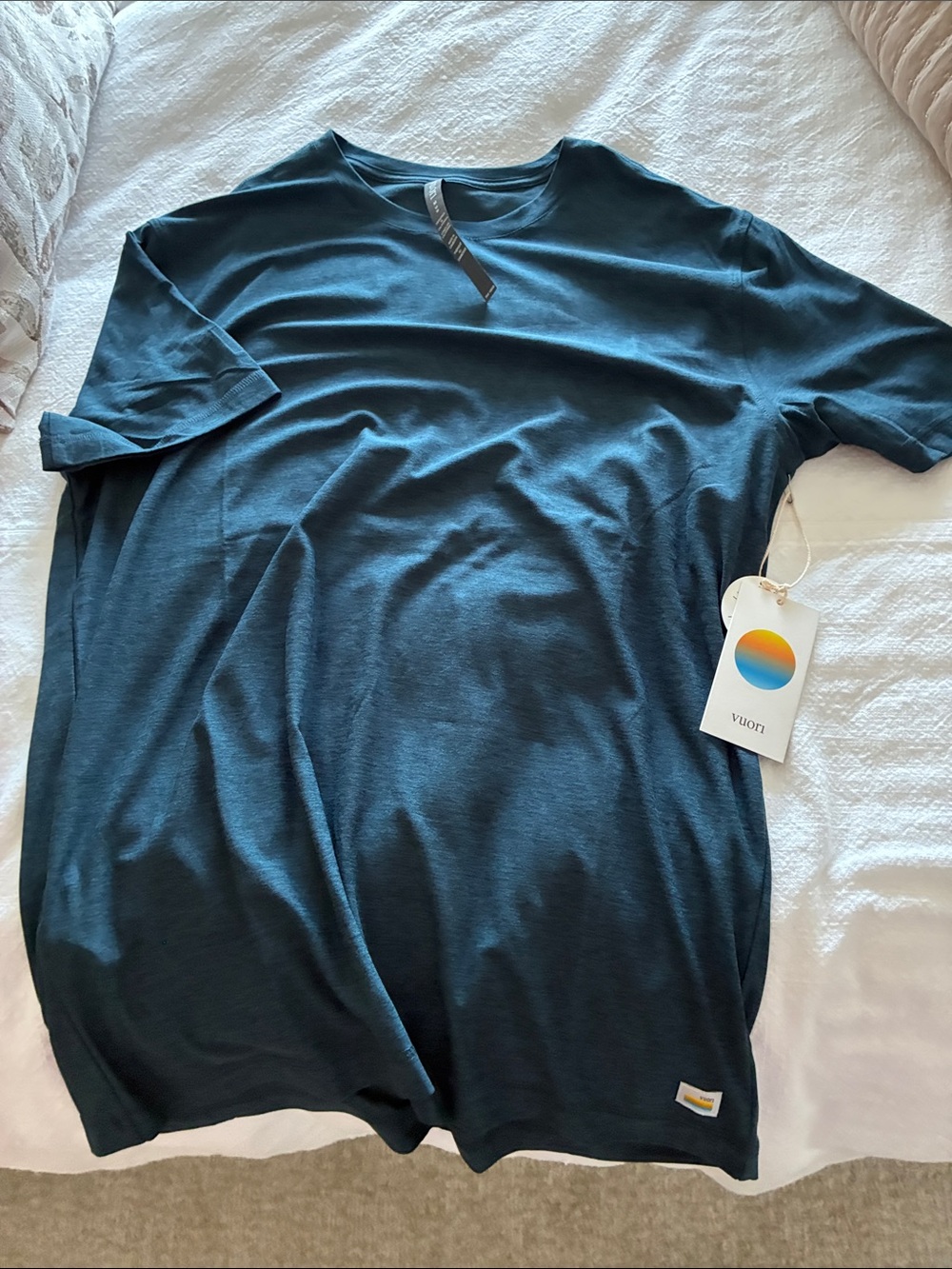 Vuori Men’s Short Sleeve Crew Tee — dark teal Blue